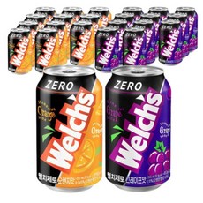 웰치스 제로 그레이프맛 12p + 오렌지맛 12p, 355ml, 2세트