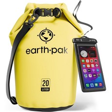 Earth Pak 방수 드라이 백팩 서바이벌, 5L, 노란색