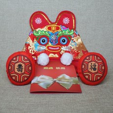 抓周儀式組 虎頭帽 抓周紀念卡, 紅色, 1套