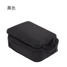 旅行單層壓縮收納袋三件套 行李箱衣服收納包 便攜滌綸擴容壓縮袋, 1個, 黑色中号35*25*1cm