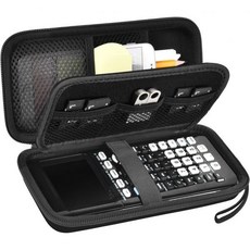 텍사스 인스트루먼트 TI-84 플러스 CE 컬러 그래프 계산기용 계산기 케이스 TI-83 및 Casio fx-9750GII도 호환 펜 케이블 기타 액세서리 수납 가능 대용량 블, Black