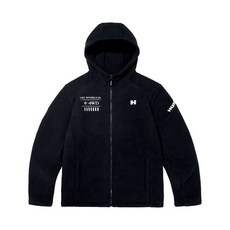 험머 H1 남성 그래픽 로고 보아 플리스 본딩 후드 자켓 블랙