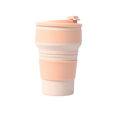 [시크벨] 접이식 실리콘 텀블러 휴대컵, 1개, 500ml, 피치