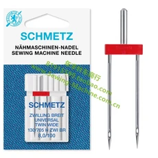 독일 슈메츠 130/705h-zwi 가정용 와이드 더블 니들 재봉틀 바늘 1개, 01 1PCS
