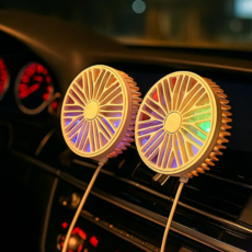 [1+1] 카이뉴인 3단풍속조절 360도 차량용 LED 선풍기 서큘레이터, 2개, 모던 옐로우