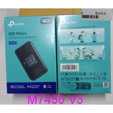 TP-LINK M7450 V3 4G LTE Cat6 行動WiFi分享器 公司貨, 1個, M7450 V3 載波聚合全新盒裝公司貨, 黑色