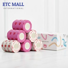 이티씨몰 자가점착 밴드 7.5cm 압박붕대 패턴 하트 2종 하트 화이트 하트 핑크 5+1, 1세트