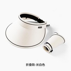 夏季防曬風扇漁夫帽, 白色 糖果防曬帽