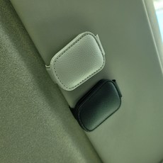 에보카 차량용 선바이저 가죽 선글라스 클립 1+1 2개, 그레이+블랙, 1세트