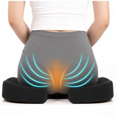 마켓리브 고밀도 메모리폼 에어매쉬 엉덩이 방석, 블랙