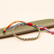[ 1+1 ] 오색 소원팔찌 액막이 우정팔찌 커플 재물 합겹 끈팔찌 실