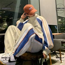 好評優選秋冬套裝運動服套裝加厚男女休閒寬鬆滌棉一整套搭配學生班服情侶