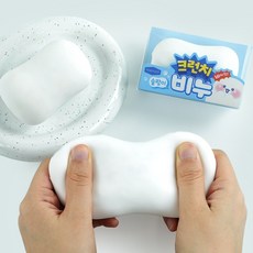 핑크풋 크런치 비누 슬랑이 말랑이 촉감놀이, 흰색, 1개