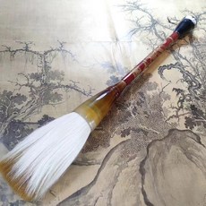 동양화대붓 두꺼운 서예 도구 구경 S사이즈 벼루 입문용 장식 바림붓 한석봉 용조각 무대, 총장 62CM 홍단목 조각룡 겸호, 말필