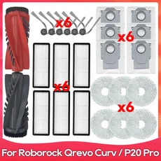 Roborock Qrevo C / 5AE Curv EdgeC 호환 브러시 필터 물 먼지봉투, 19 Set S