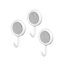 【ECOCO 意可可】簡約旋轉掛勾 強力黏膠掛勾 免打孔廚房/衛生間牆壁掛勾, 1個, E2395旋轉掛勾3入裝-白色, 白色