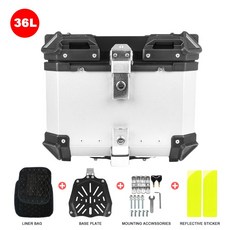 28L 32L 36L 후면 수화물 케이스 오토바이 박스 트렁크 XADV750 NSS750 FOR VOGE 525DSX 500DSX 900DS, 36L Silver Box, 1개