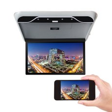 천정 차박 모니터 차량용 TV 디스플레이 레이 카니발 펠리세이드 2열 천장모니터, A형(그레이) 19인치 MP5 HD+폰미러링