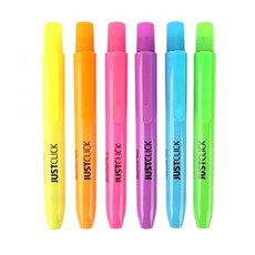 모리스 저스트클릭 형광펜 노크식 컬러 밑줄펜, 1개, 노랑색
