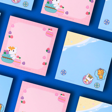 드래곤빌리지 메모 패드 / 2개 / 해변 1p + 마카롱 1p