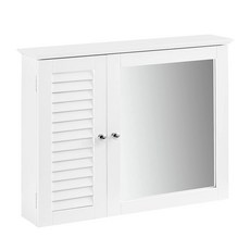 SoBuy 미러 캐비닛 세면대 거울 벽걸이 거울 월미러 욕실 거울 가로 65×깊이 15×높이 49cm 세면실 수납 욕실용 화장거울 세련된 현관 거울 수납 선반 포함/파편 방지 (