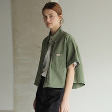 룸페커 RR보카 피그먼트 크롭 하프 자켓khaki 722583