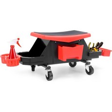 DWVO 정비사 의자 300파운드 차고용 바퀴 달린 내구성 강한 롤링 좌석 자동차 수리용, Upgraded Stool