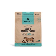 Vital Essentials 凍乾 生食 鬆軟顆粒 狗狗副食, 397g, 1個, 牛肉+鮭魚