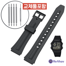 레아하브 듀라블랙 호환 카시오 시계줄 AE1200 1300 F-108 W-218PU