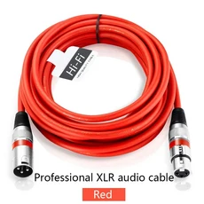 XLR 남성-여성 케이블 녹음 믹서 용 전문 마이크 연장 밸런스드 스피커 3Pin 오디오 라인, 05 Red, 07 < =0.5m