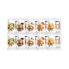 허닭 한입 닭가슴살 큐브 5종 혼합 (떡갈비+새우+깻잎+치즈+갈릭), 10개, 100g