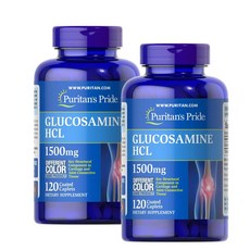 퓨리탄스프라이드 글루코사민 1500mg 캐플렛 Puritans Pride Glucosamine HCL, 2개, 120정