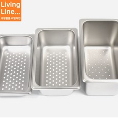 업소용 스텐 타공 바트 [26.5cm x 16.3cm] 높이선택 주방용 물빠짐 밧드 1/4 스텐받드, 1개, 밧드하부 (뚜껑없음)