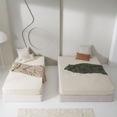 [숨결]저렴한 무헤드 평상형 조야 아쿠아 패브릭 침대프레임 하단 파운데이션 SS/Q/K/LK 2colors 시리즈 대량주문 호텔침대 레지던스침대 에어비앤비 호텔 주문제작, 크림, 사이즈:슈퍼싱글 1100 / 컬러:크림