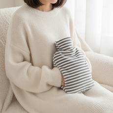 이모네연구소 핫 찜질 팩 보온 물주머니 온수팩, 02. 스트라이프 브라운