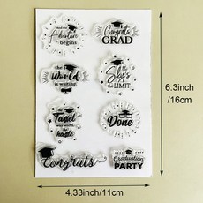 졸업 시즌 클리어 스탬프 장식 공예 앨범 카드 스크랩북킹 제작용 DIY, OS 235