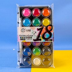 DS MV 12 색상 수채화 학생 24 36 플라스틱 18 반짝이 물감 단색 상자 안료 그림 세트 금속, 18 Colors