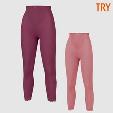 트라이 신축성 있는 순면 40수 여성 내복바지 9부 레이스 보온내의 하의 겨울