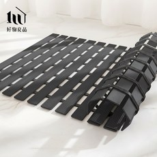 【好物良品】TPU耐熱防霉防滑浴室腳踏墊 浴室地墊 止滑地墊 老人防滑 防霉地墊, 1個, 黑色,60x120cm