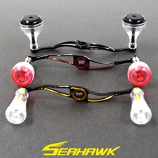 심쿵낚시- 씨호크 BDAc 120mm 130mm 초경량 알루미늄 더블핸들 다이와 시마노 베이트릴 호환 튜닝 노브, 130mm M-A3. 블랙 / 골드, 1개