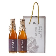 백년본가 저온압착 프리미엄 참기름350ml+들기름350ml 선물세트, 1세트, 350ml