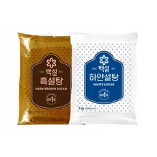 백설 하얀설탕 + 흑설탕, 1kg, 1세트