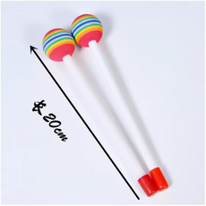 14 Pcs 롤리팝 드럼 Mallet 스틱 라운드 레인보우 해머 타 플라스틱, 블루