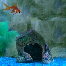 워터월드 수족관 나무통 장식 열대어 놀이터 은신처