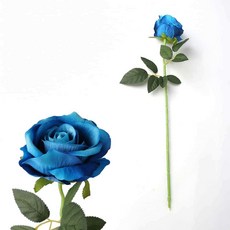 벨벳 장미 조화 블루 장식 홈카페 현관 인테리어 낙엽 공중