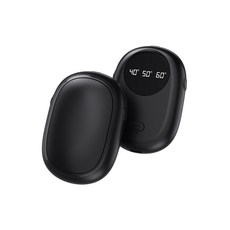 迷你LED顯示暖手寶 三段溫度調節 雙面快速加熱 冬季保暖必備, 黑色, H15