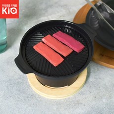 행운과 1인 화로 미니 캠핑용 삼겹살 1~2인 코팅팬 투머치 와이드 그릴팬 개인화로 나무손잡이, 나무손잡이(단품)