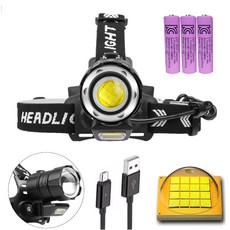 DOMINO STORY xhp160 헤드랜턴 해루질 LED 랜턴 자전거 낚시 충전식 캡라이트 캠핑, 1개