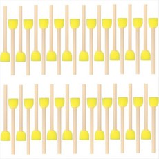 40Pcs 라운드 스폰지 페인트 브러쉬 나무 손잡이와 그림 브러쉬 거품 페인트 브러시 염색을위한 스폰지 그림 도구
