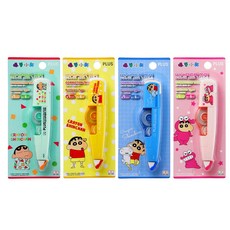 PLUS 普樂士 智慧型滾輪修正帶 5mmx6M 可愛卡通圖案 學生辦公必備, 1個, 52-408-蠟筆小新 (黃)